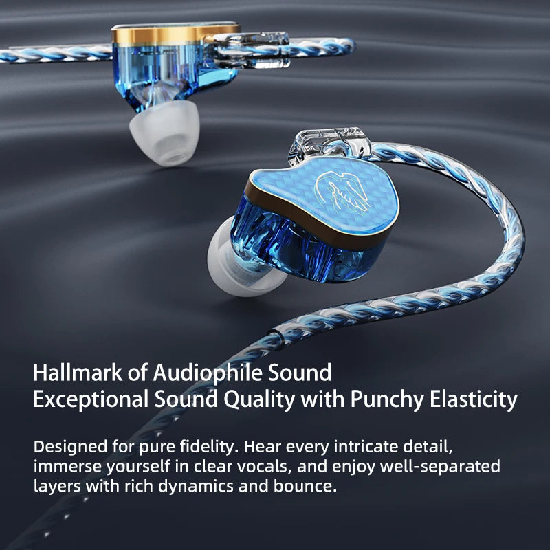 Wired Earphones for iPod, Hybrid 1DD 1BA HIFI In-Ear Headphones Deep Bass 3.5mm Detachable Cable Noise Isolation Headset
