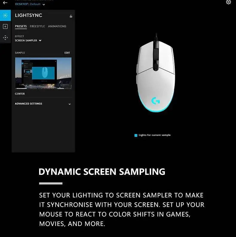 Logitech G203 Prodigy Wired Gaming Mouse 8000 DPI RGB Lighting 6 Buttons On-Board Memory 2.1m Cable Windows ChromeOS
