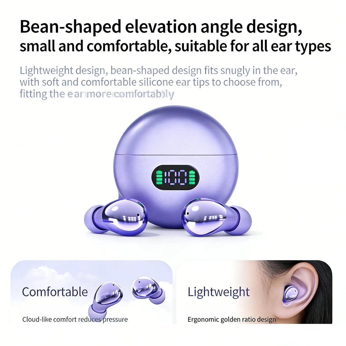 Low Latency Gaming Bluetooth Earbuds All-Day Comfort Long Battery Immersive Audio Built-In Mic Suitable for Travel and Workout