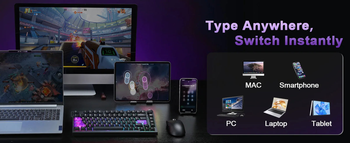 YUNZII RT75 PRO Dual 8K Wireless Gaming Keyboard, Rapid Trigger Mechanical Hall Effect Magnetic Keyboards, RGB Custom SOCD/DKS