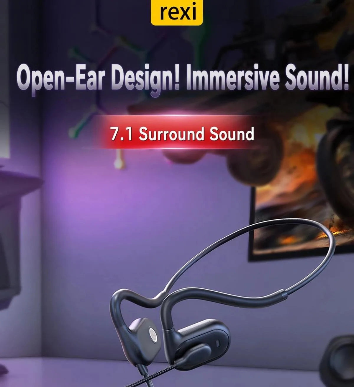 Over Ear Wired Headphones With Microphone Air Conduction USB Singing Fone Headset Gamer Sound Card Gaming Earphone For Xiaomi