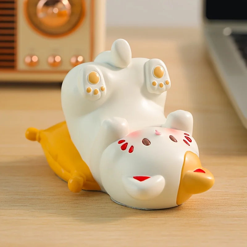 Cute Cartoon Cat Desktop Ornaments Phone Stand Creative Desk Decor for Office Home Kawaii Cat Glasses Storage Holder