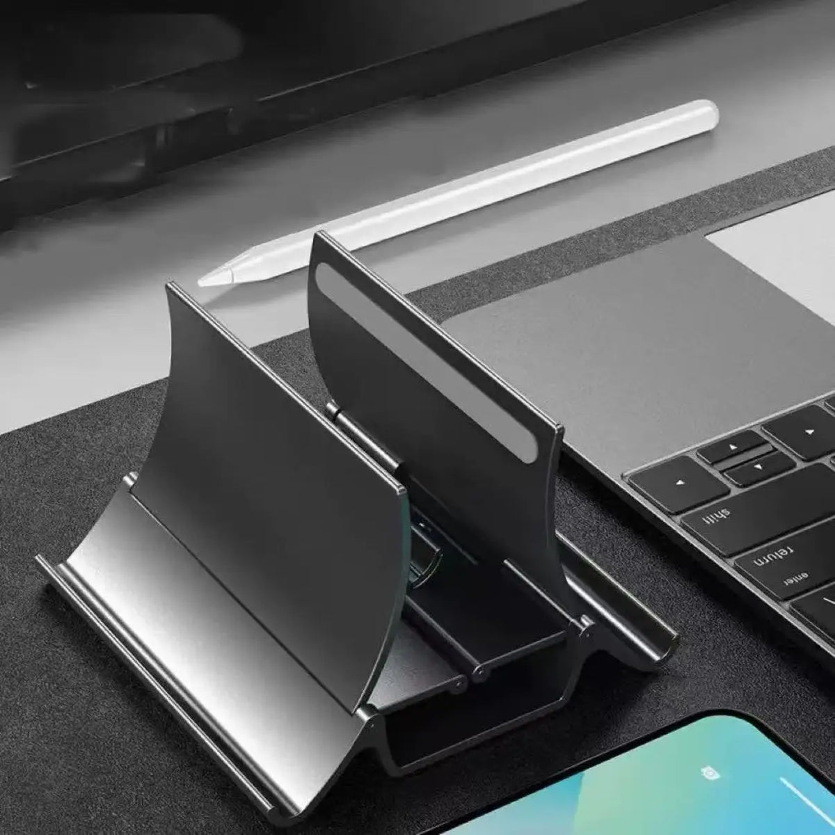 Vertical Laptop Stand Heat Dissipation Non-slip Laptop Stand Gravity Induction Holder Notebook Dock for iPad Pro Tablet Stand