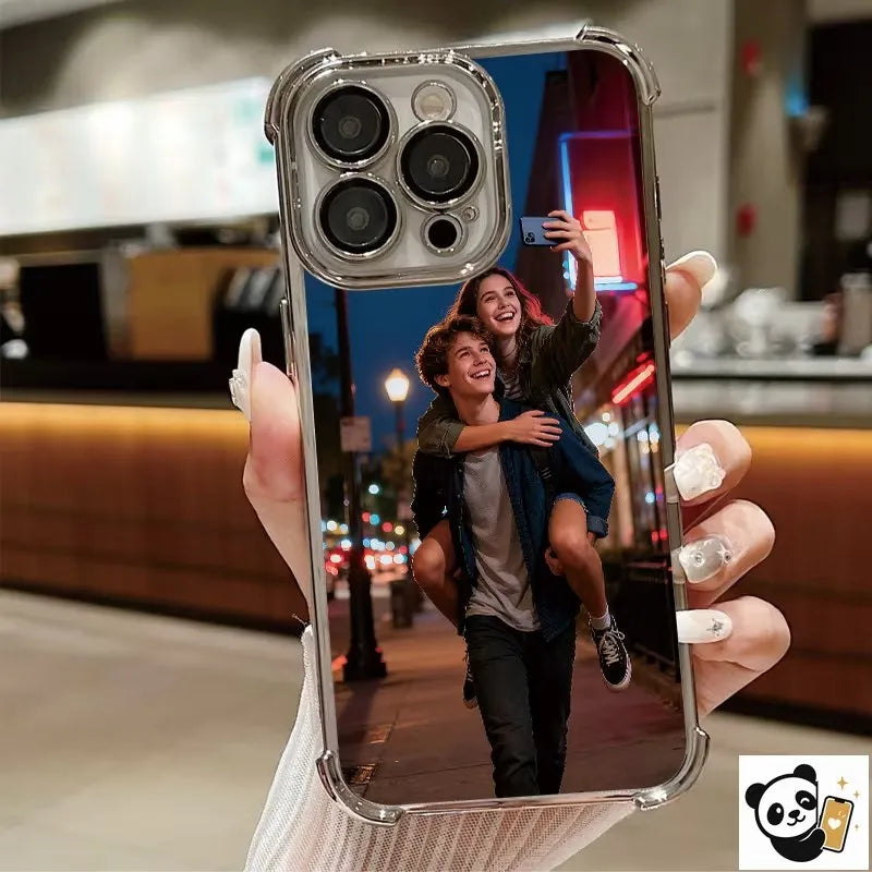 DIY Custom Couple Photo Electroplated Phone Case For IPhone18 17 16 15 14 13 12 Pro Max Plus Air 17e 16e Personalized Back Cover
