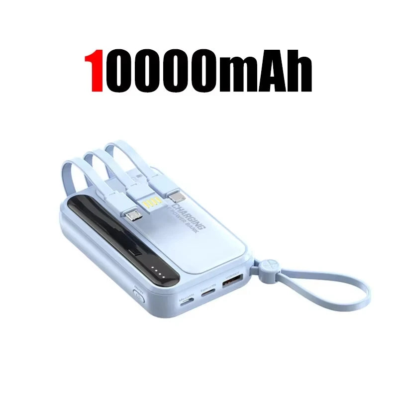 Lenovo CCC Mini Power Bank 500000mAh 4 Built in Cables Fast Charging Large Capacity Portable External Battery For iPhone Xiaomi