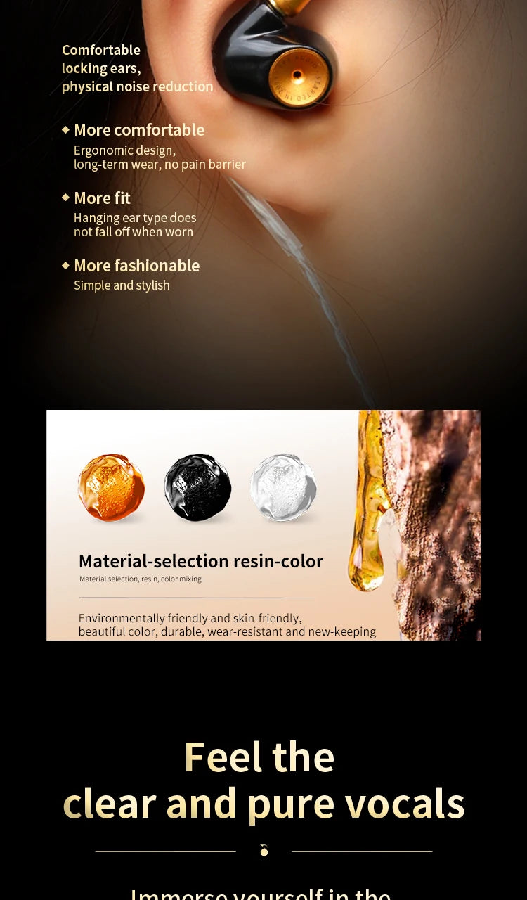 EPZ Q5 Earphones Wired HIFI Ceramic Carbon Nano Moving Coil IEM In Ear Monitor MMCX Detachable Cable Earbuds Gaming Headset