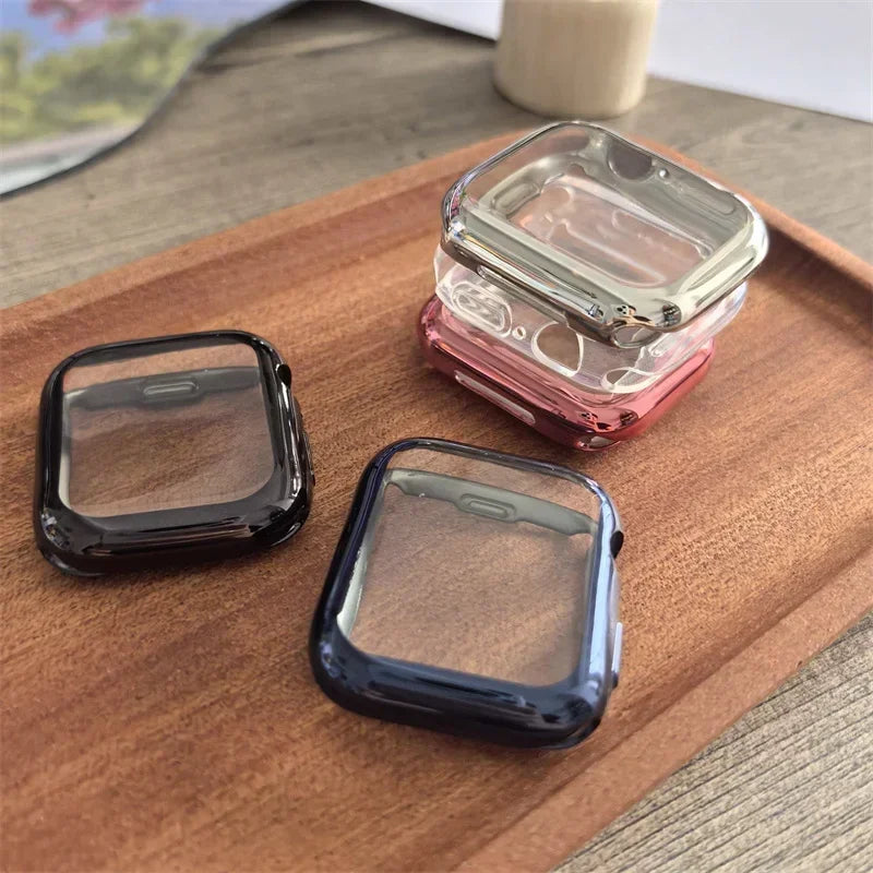 Screen Protector for Apple Watch 41mm 44mm 40mm 45mm 46mm 42mm TPU Full Cover bumper Case iWatch Series 12 11 10 9 8 7 SE 6 5