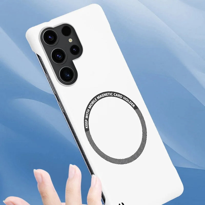 Hard PC Frameless Magnetic Phone Case For Samsung Galaxy S23 S22 S21 S20 FE Plus NOTE 20 S24 Ultra Magsafe Matte Thin Cover