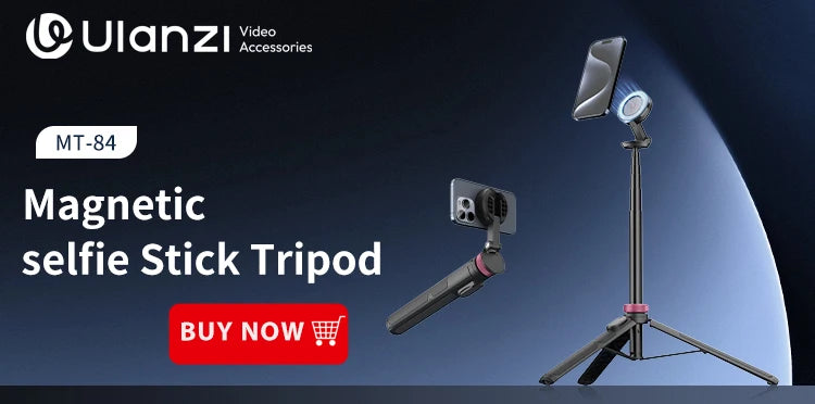 Ulanzi MT-44 1.46M Extend Selfie Stick Tripods Tripod With Phone Clamp For Cameras Cellphone Samsung iPhone Huawei Xiaomi Stand