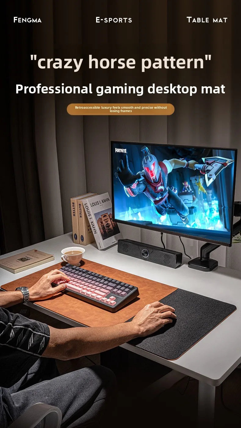 3in1 Large Mouse Pad Double Sided Leather Cork Waterproof Gaming Office Desk Mat Non Slip Computer Desk Pad Accessories Mousepad