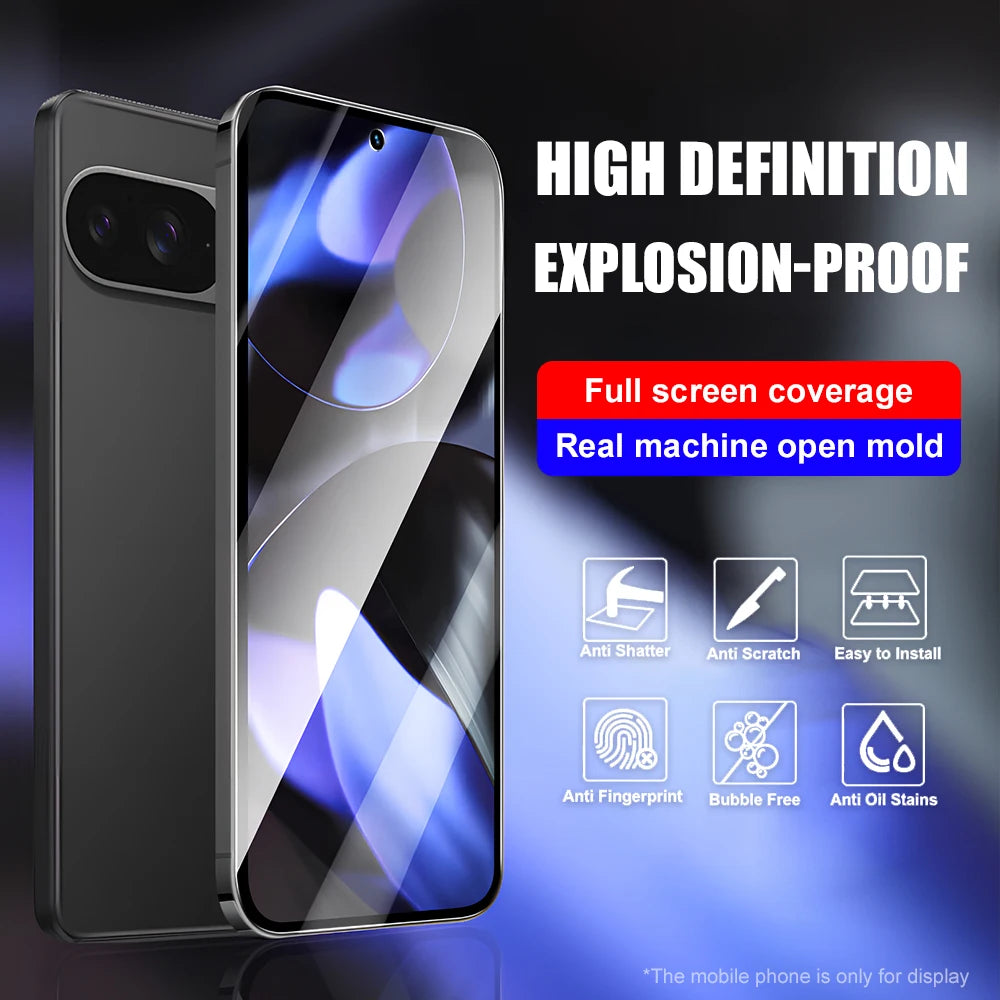 1-3PCS HD Tempered Glass For Google Pixel 10 Pro XL Fingerprint Unlock For Google Pixel 9A 8A 7A 6A 8 7 6 9 10 Screen Protectors