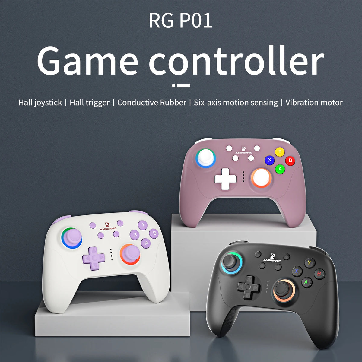 Anbernic RG G01 / RG P01 Retro Games Controller Hall Effect Triggers XBOX Gamepad for PC Android IOS Steam Linux Supports Bluetooth 5.3/Wired/2.4G Wireless