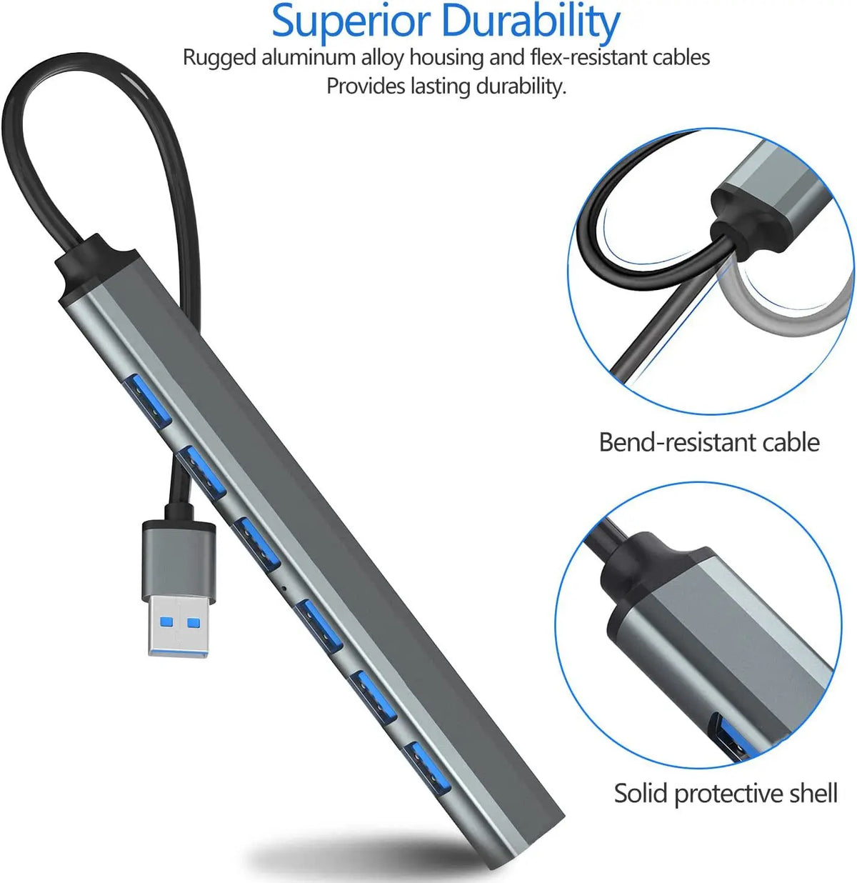 USB HUB Dock 3.0 7 Port USB 2.0 3.0 Hub Multi Splitter Adapter OTG Type C HUB For Lenovo HUAWEI Xiaomi Macbook Aluminum Alloy