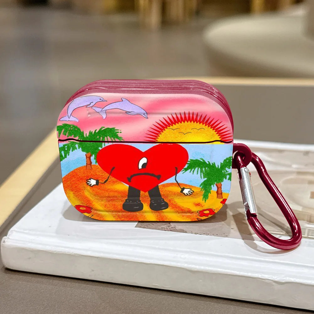Singer B-Bad B-Bunny Translucent Silicone Case for Airpods 4 3 Pro 2 1 Wireless earphone Headphone Pro2 Protective Covers
