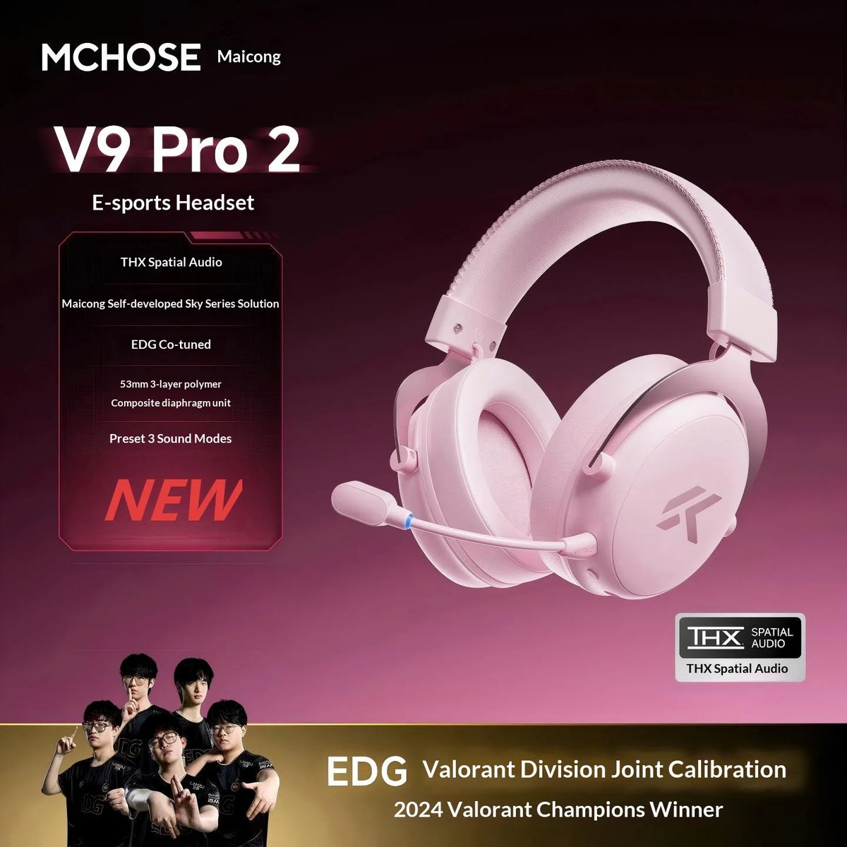MCHOSE V9 Pro Headset with Microphone Three Mode Bluetooth Wireless Computer PC Gamer Headphones Accessories V9 Pro MCHOSE