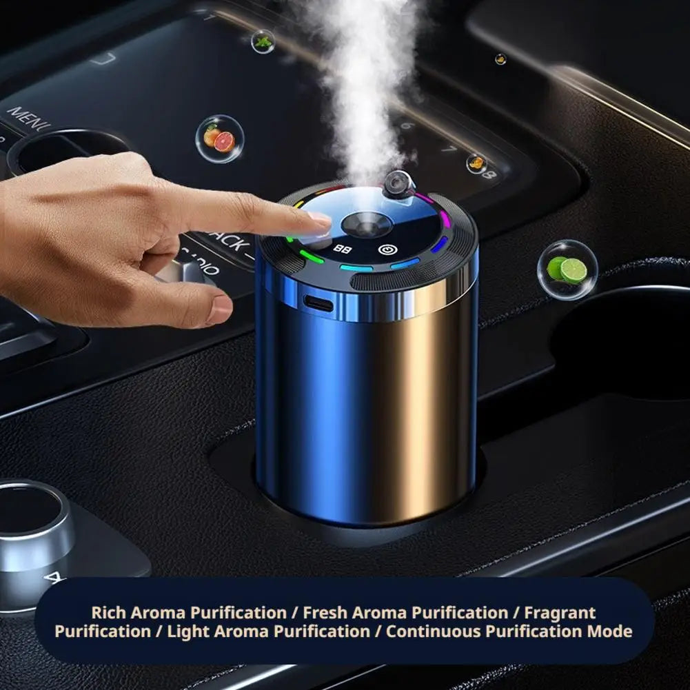 Smart Car Air Freshener 5Modes Aromatherapy Replacement Humidifier Scent Air Odor Eliminator Auto Diffuser Ambient Light For Car