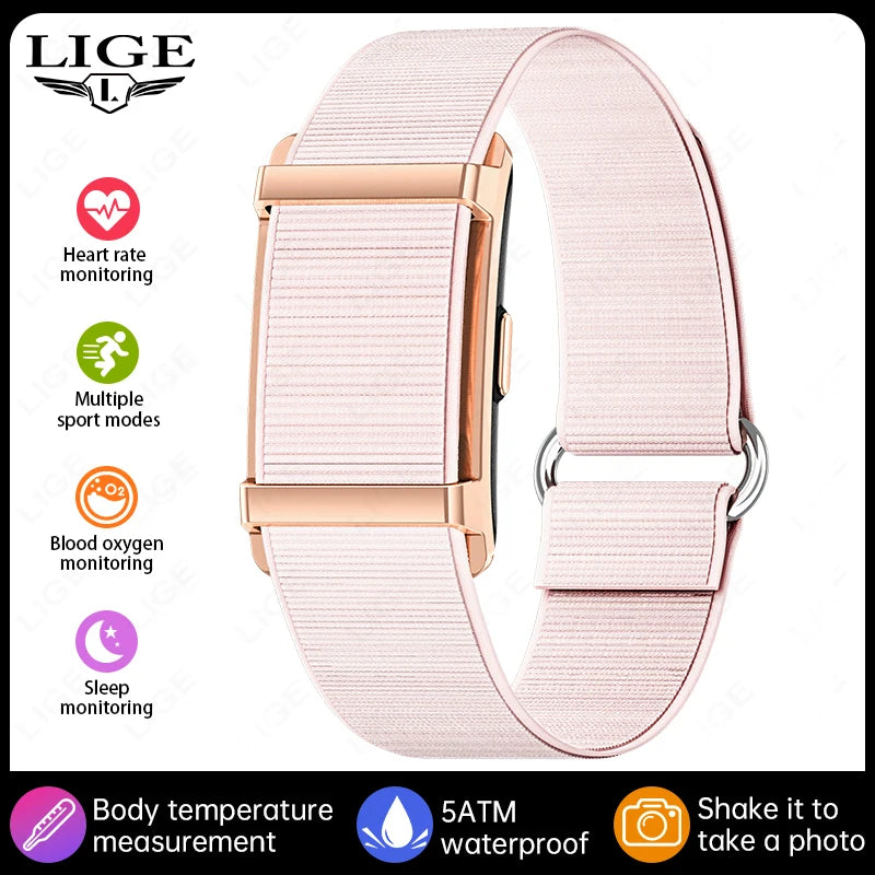 LIGE New No Screen Smart Bracelet Heart Rate Thermometer Men's Wristbands Waterproof Sports Fitness Men Women Smart Watch 2026