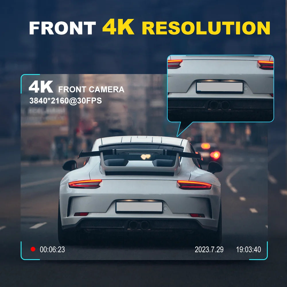 Dashcam for Car Black Box Driving Video Recorders 4K/2K WiFi Mini Front Camera Dash Cam 24H Parking Monitor Car Recording Camera