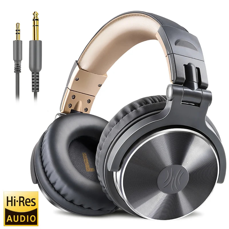 Oneodio Wired HiFi Headphones Professional Studio DJ Headphones With Mic Over Ear Hi-Res Headset Monitoring For AMP Guitar Phone