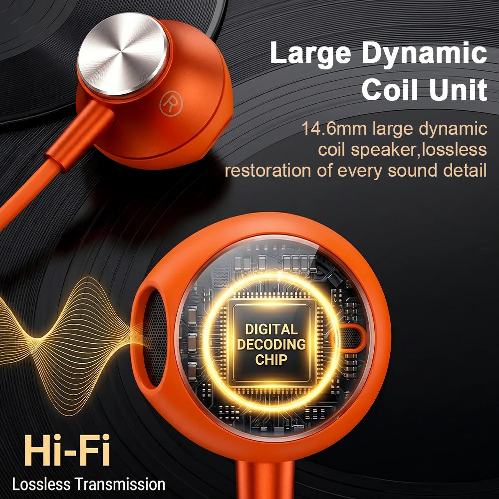 For iPhone 17 Pro USB Type C Headphones HiFi Surround Sound Earphones in Ear 3.5mm Wired Earbuds For iPhone 16 15 Pro Max Air