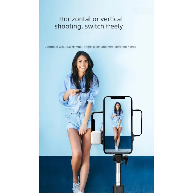 Mobile phone Bluetooth selfie stick live streaming fixed extension rod desktop stand all-in-one selfie tripod