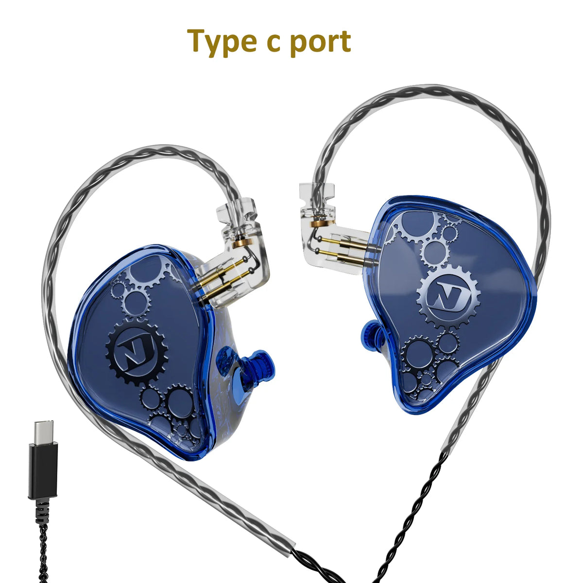 ND Venus Type C/3.5mm Wired Headphones Dynamic Drive HiFi Bass Stereo Music Earphones Noise Cancelling Game Headset For Phone PC