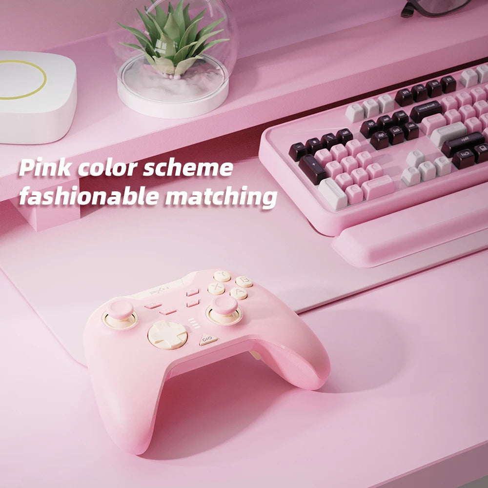 Pink Game Controller, Original PXN P5 Controller Supports Switch, iOS, Android, Computer PC, Built-in 2.4G Receiver