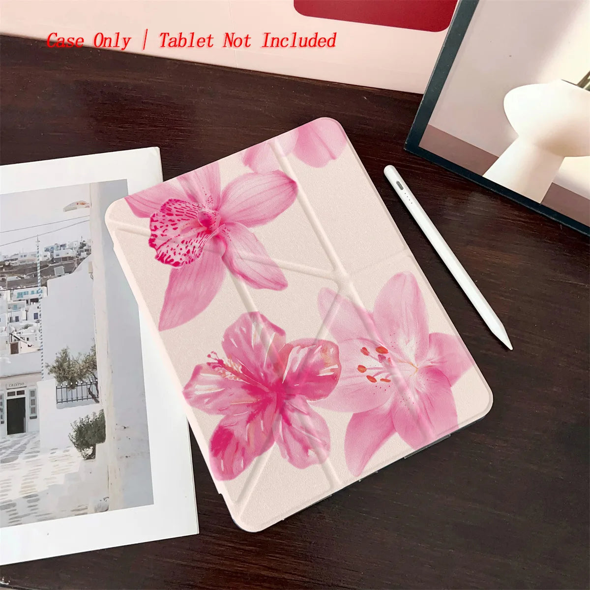 Y-Shape Foldable Stand Fresh Printed iPad Case, Auto Sleep/Wake, Fashion Minimalist Style, Fits Various Apple Models . 8 Styles