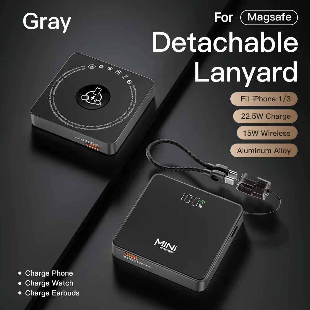Mini 3-In-1 Powerbank For Magnetic Wireless Power Banks Portable Fast Charging External For iPhone 17 iWatch Carregador Portátil