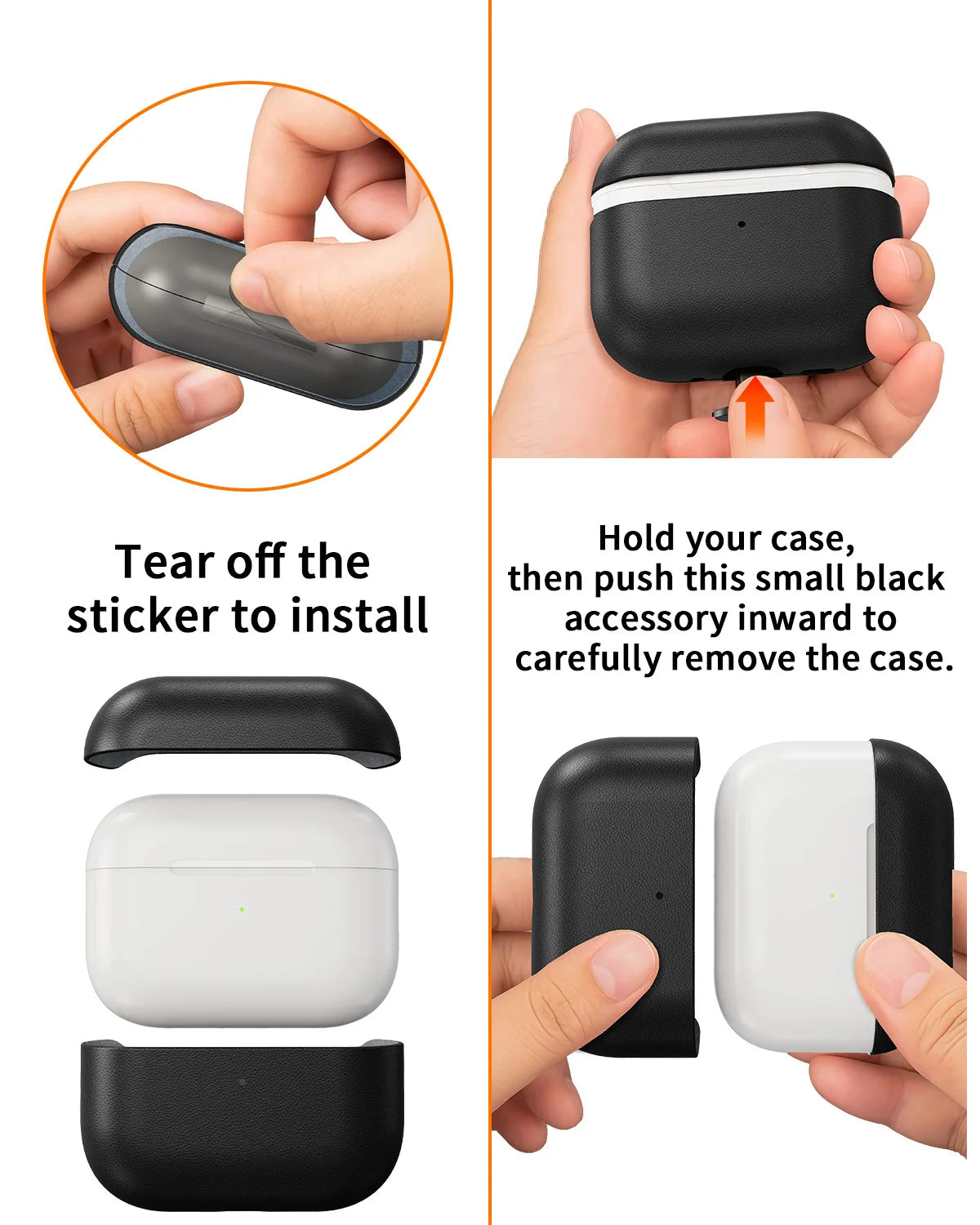 Eary Genuine Leather Protection Case for AirPods Pro 3 Durable Earphone Case for AirPods 3 Pro Shockproof Protective Full Cover