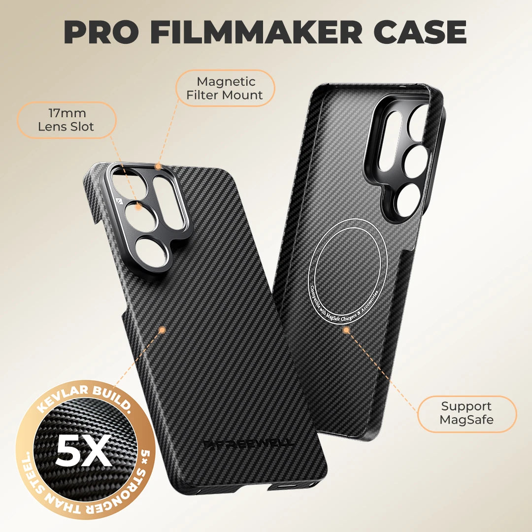 Freewell 17mm Thread Mount Phone Case for Samsung Galaxy S23 / S24 / S25 / S26 Ultra, Pro Filmmaker Photography Accessories