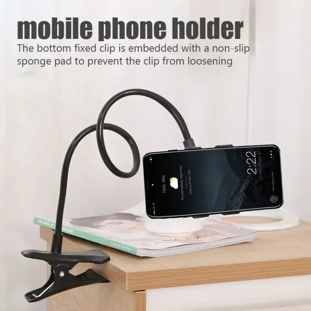 Portable Flexible Lazy Bed Desktop Bracket 360 Clip Mobile Phone Holder Stand Smartphones Desk Bed Mount Stand Base Support 70cm