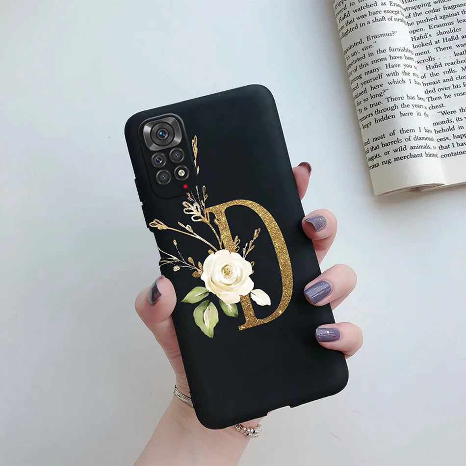 For Xiaomi Redmi Note 11 Pro Case Luxury Custom Name Letter Alphabet Phone Case For Xiaomi Redmi Note 11 11S Note11 Pro 5G Cover
