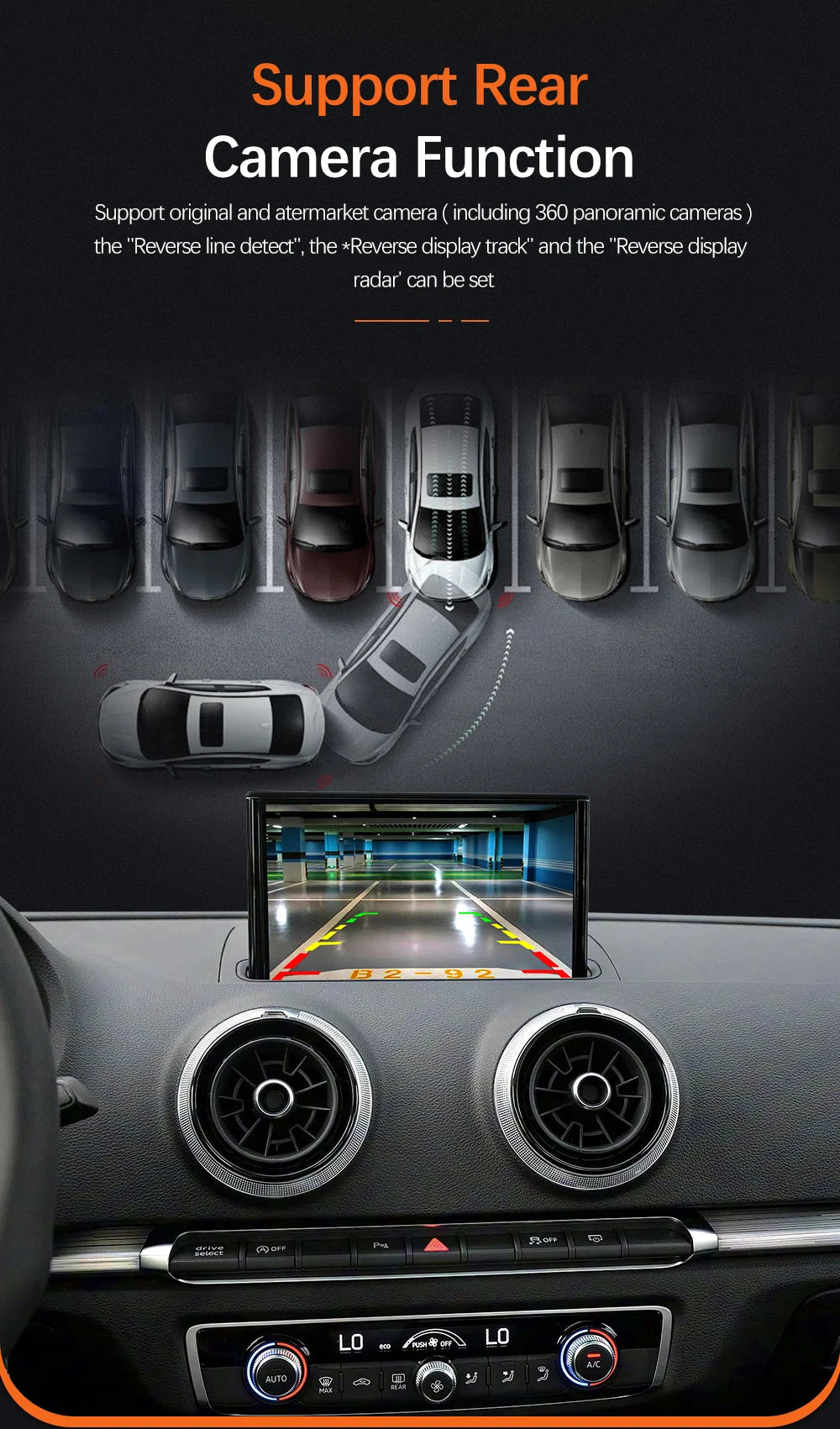 Sinairyu Wireless CarPlay Module Android Auto for Audi A3 S3 8V B9 MIB 2013-2020 Reverse Camera Car Play Functions