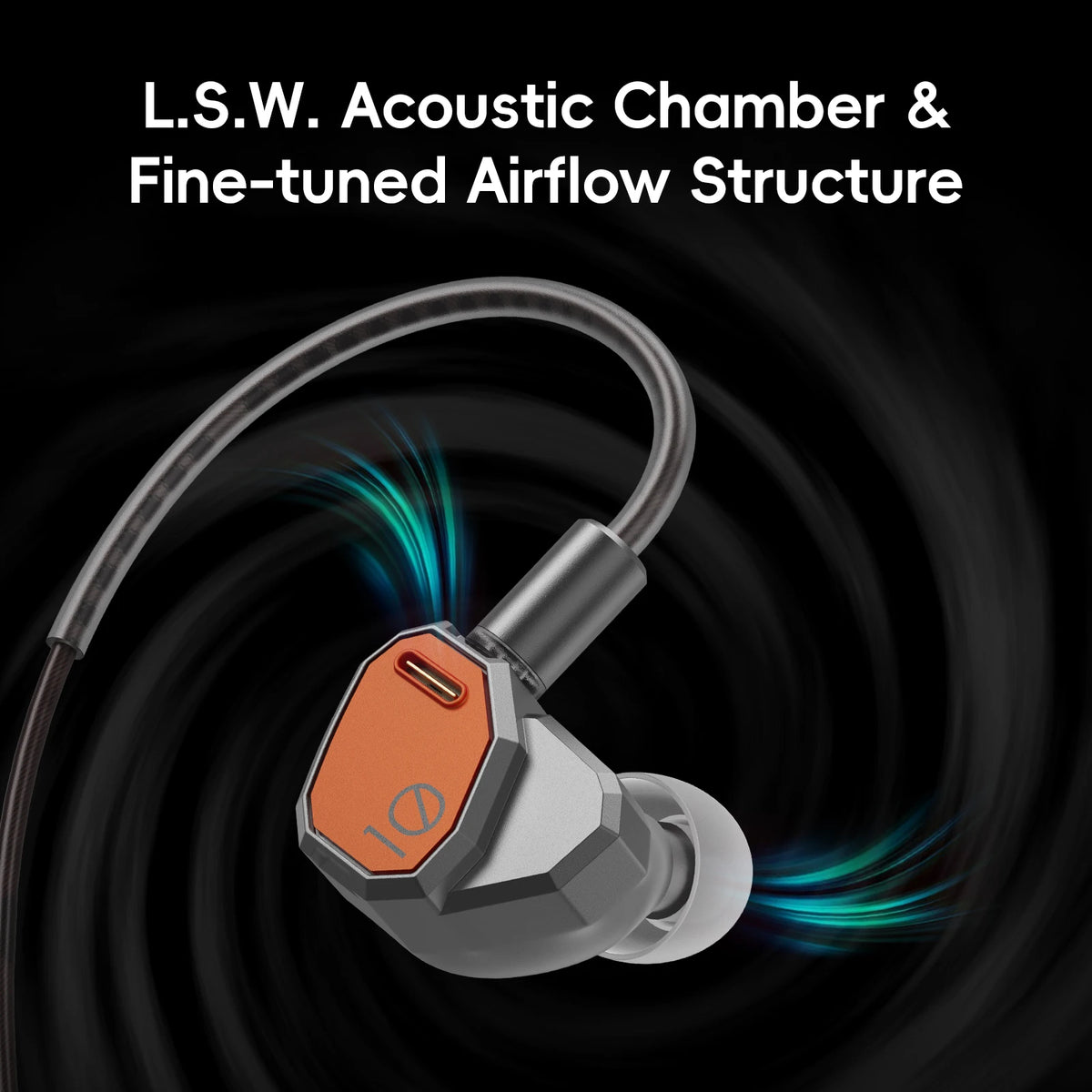 HiBy Yacht10 Dynamic Mg & Al Alloy Dome Polymer Diaphragm Dual Magnetic Core 1.2T Magnetic Force Coaxial Cable IEM Earphones