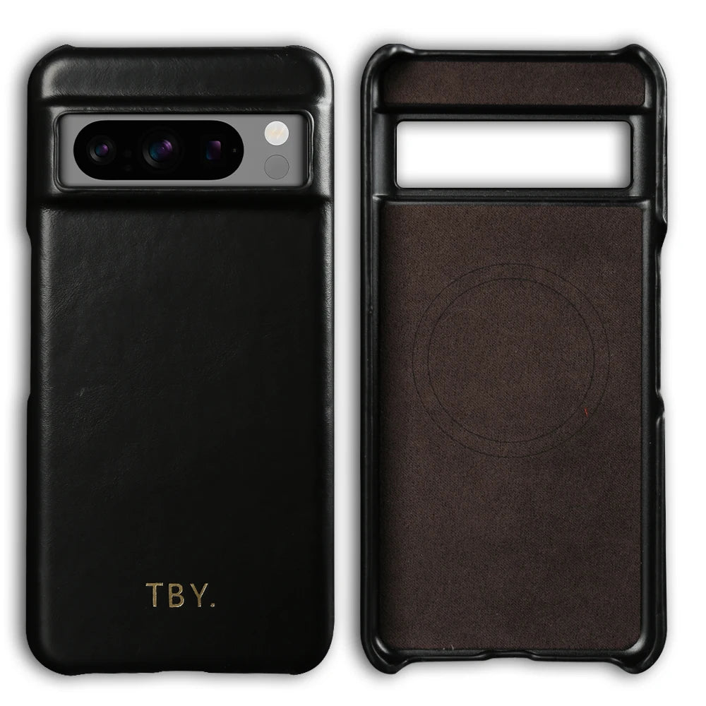 Engrave Initials Oil Wax Genuine Leather Case For Google Pixel 11 10 Pro XL 10A 9A 9 Pro XL 8 8A 7A 7 6A 5A 5 6 Phone Back Cover