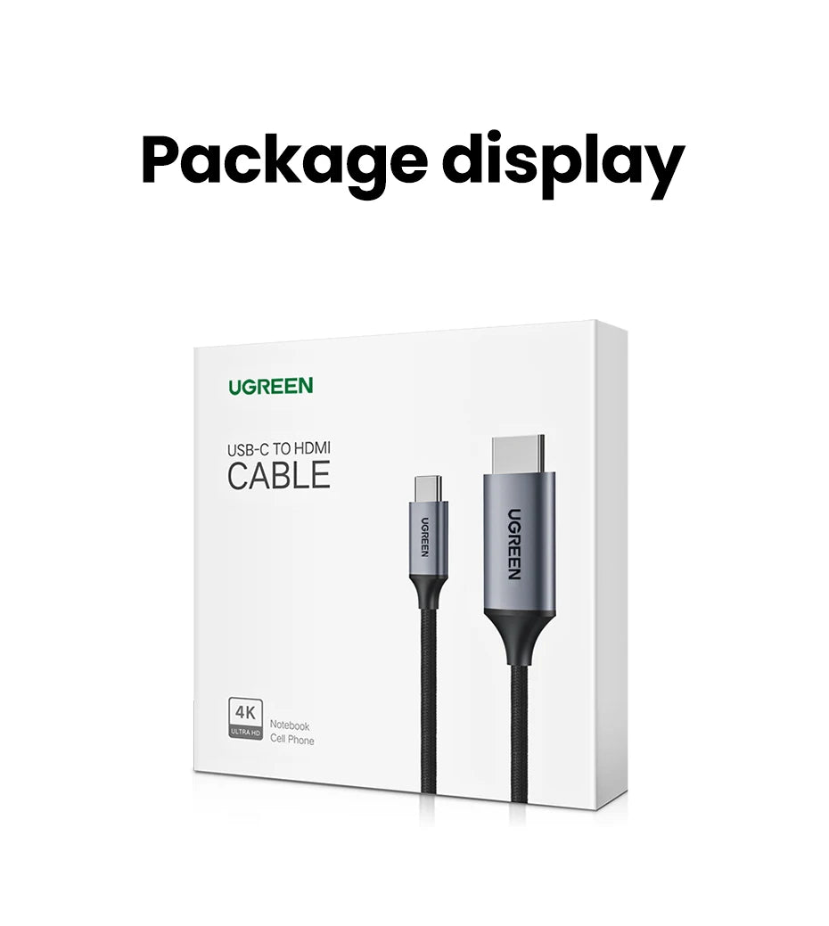 UGREEN USB C HDMI Cable Type C to HDMI 4K for iPhone 15 TV Converter MacBook Air iPad Samsung Pixelbook XPS USB C HDMI Adapter