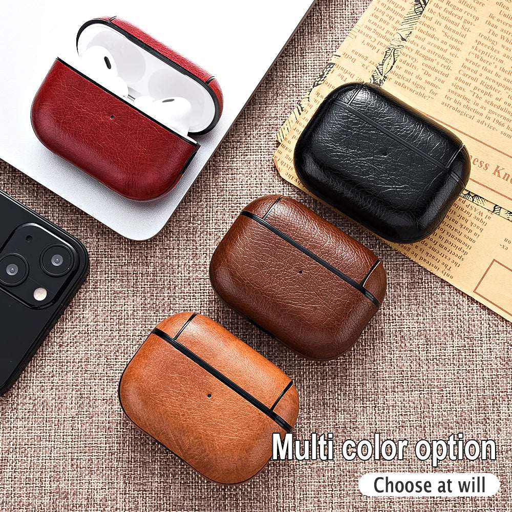 Leather PU Earphone Cover For AirPods Pro 3 2025 Case For AirPods Pro 2 2nd Pro2 Cases For AirPods 5 4 3 2 Funda Headphone Coque