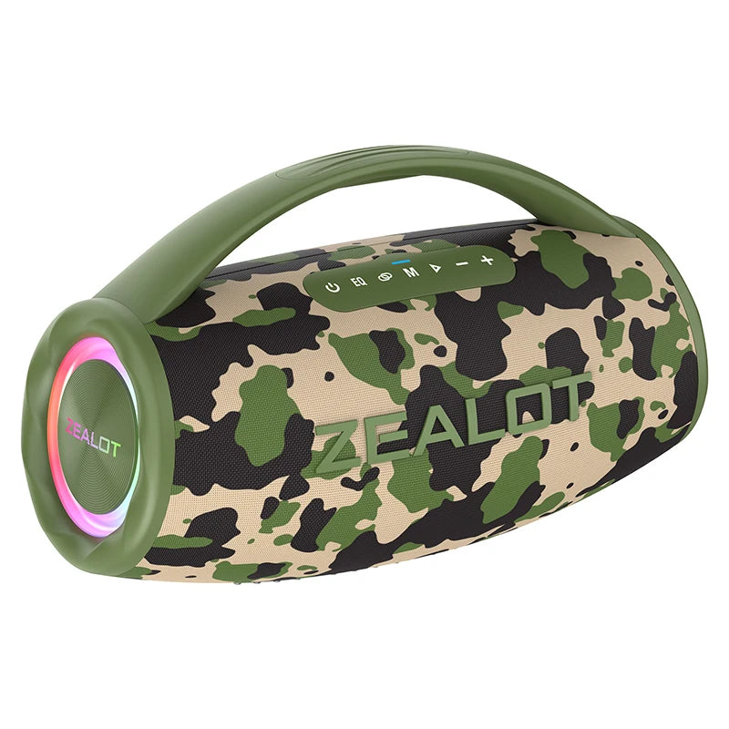 ZEALOT S97 80W Portable Bluetooth Speaker High Volume Waterproof 16000mAh Wireless TWS Subwoofer Suporrt USB/TF/AUX RGB Light.
