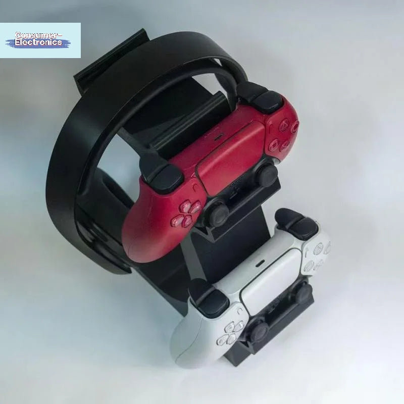 【3 In 1 Controller Stand With Headset Holder Gaming Organizer For 2 Gamepads & 1 Headphone Non-Charging Desktop Dock】