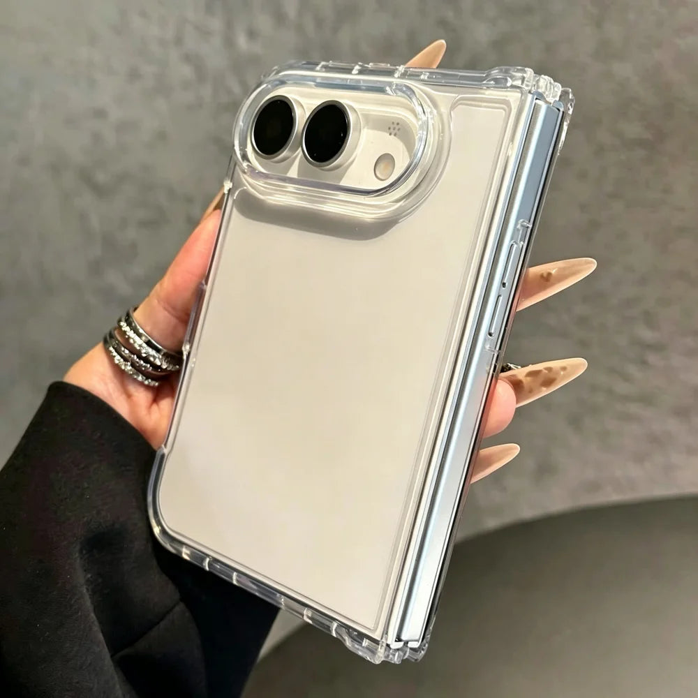 New Luxury Slim Clear Silicone Phone Case for iPhone Duo Ultra iPhone Fold 18 Transparent Wide Full Protection Shockproof Cover