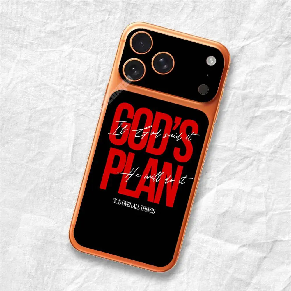 God's Plan Blessing Words Removable UV Film for iPhone 17 Pro 17 ProMax Protective Sticker