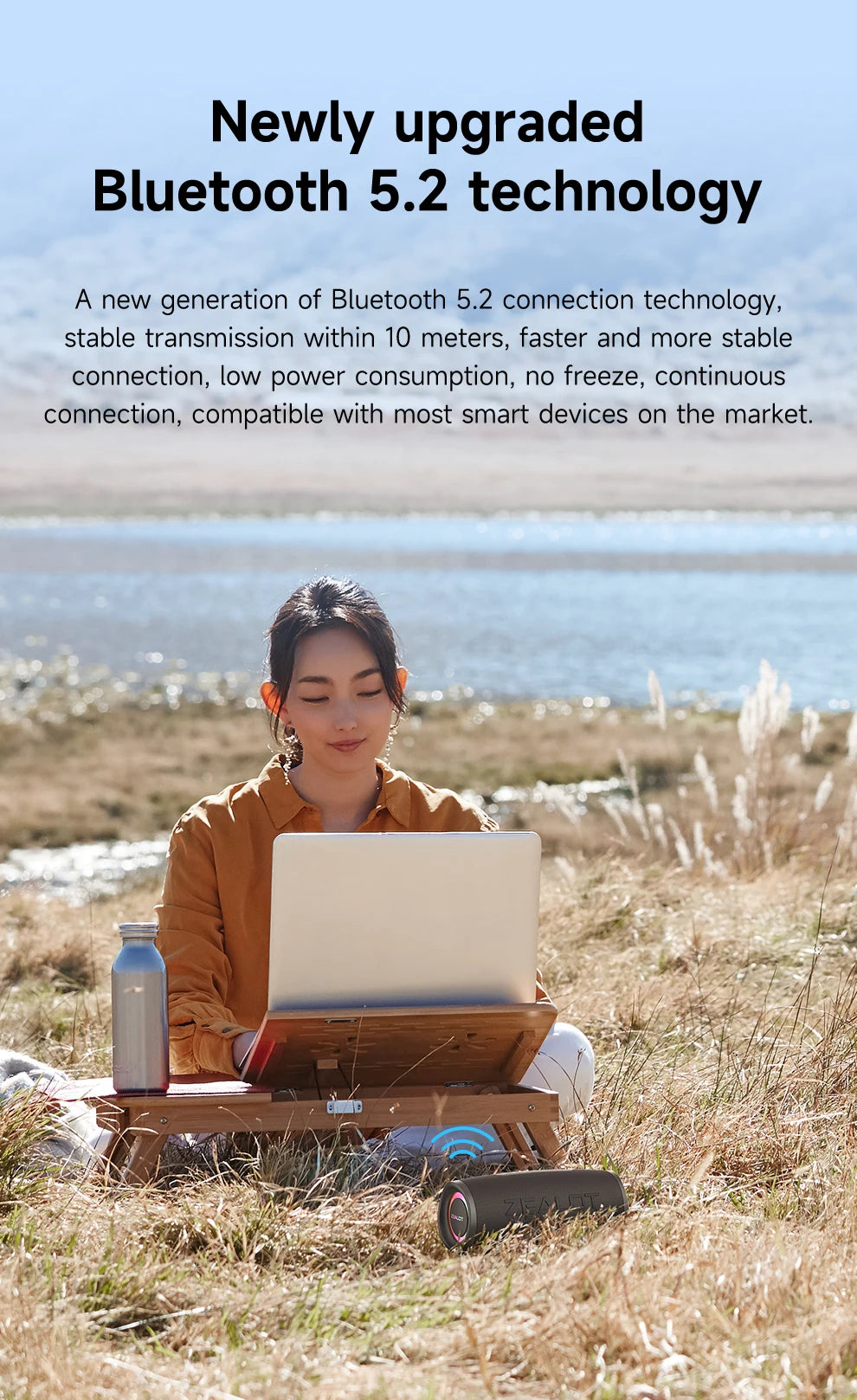 ZEALOT-S56 Bluetooth Speaker 40W Output Power Bluetooth Speaker with Excellent Bass Performace IPX6 Waterproof Camping Outdoor