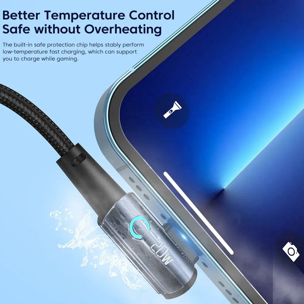Toocki 20W PD 3.0 USB C Cable for iPhone 15 14 13 12 Pro Max Fast Charging Charger for MacBook iPad Pro Max Lightning Wire Cord