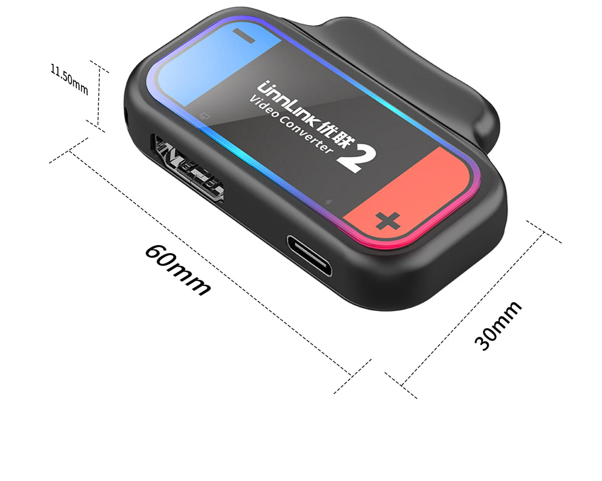 Unnlink Portable Docking Station for Nintendo Switch 2, Mini Travel Dock with 4K HDMI Output & PD Charging for NS2 to TV/Monitor