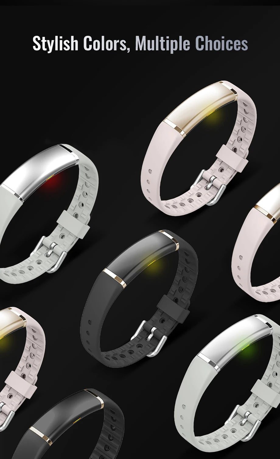 New Sport Fitness Tracker Smart Bracelet Heart Rate HRV Monitor Pedometer Remote Control Photography Smart Watch for Android iOS