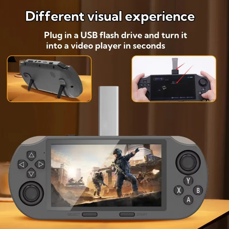 SF3000 Retro Handheld Video Game Console Games Pocket Player with 4.5 Inch IPS Screen 3000mAh Portable Linux System