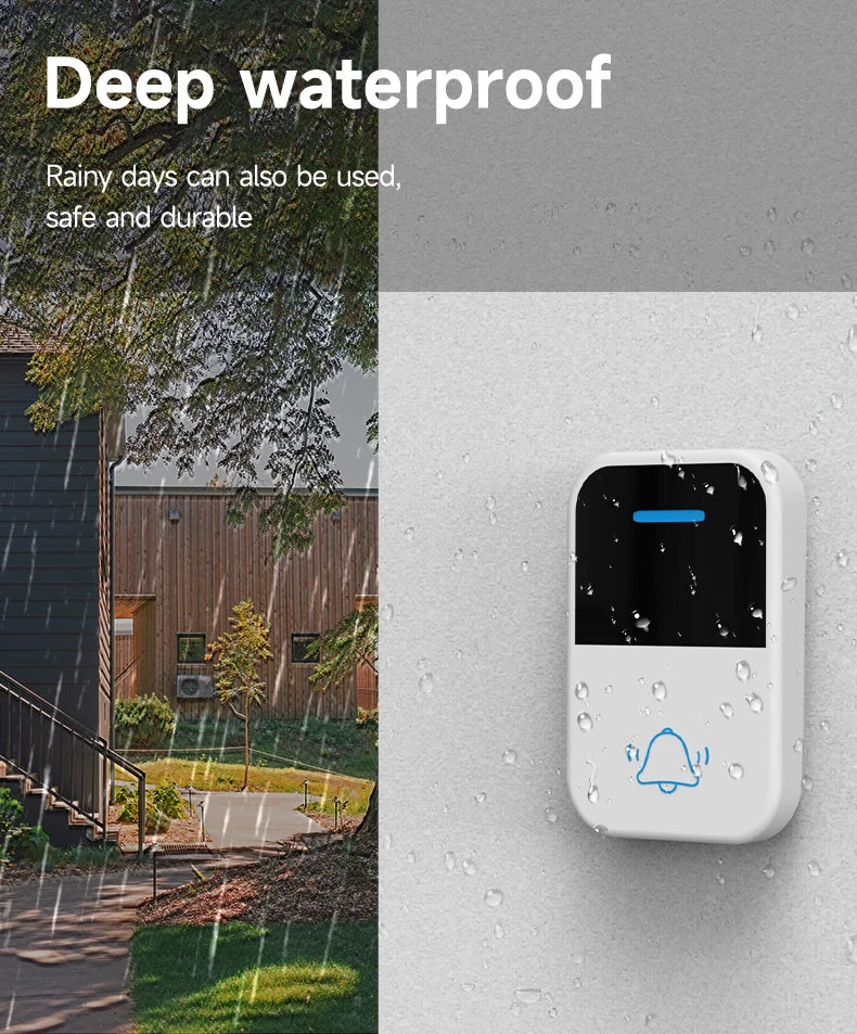 Good Sound Quality High Volume Long-Distance Kinetic Door Bell Household Waterproof Battery Free Self Powered Wireless Doorbell