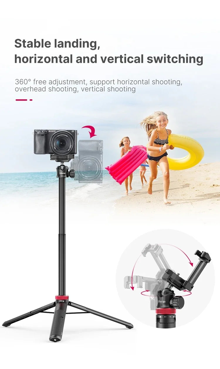 Ulanzi MT-44 1.46M Extend Selfie Stick Tripods Tripod With Phone Clamp For Cameras Cellphone Samsung iPhone Huawei Xiaomi Stand