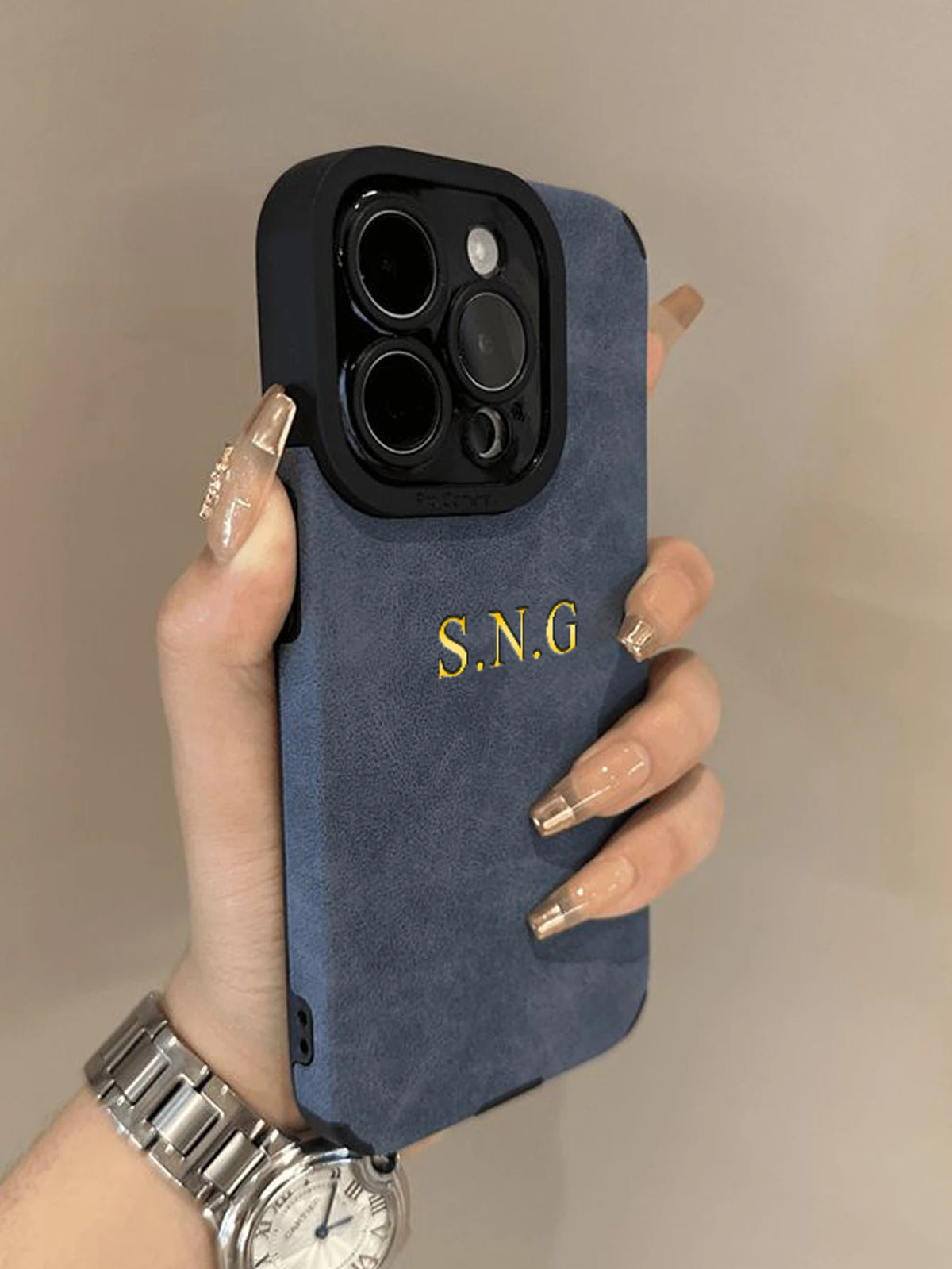 Luxury Lambskin Leather Personalized Customized Initials Name Case For iPhone 18 17 16 15 14 13 12 11 Pro Max 17 Air Soft Cover